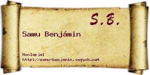 Samu Benjámin névjegykártya